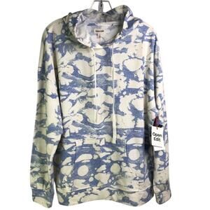 Open Edit Sweatshirt Hoodie Womens S White Blue Tie-Dye Cotton‎ free spirit